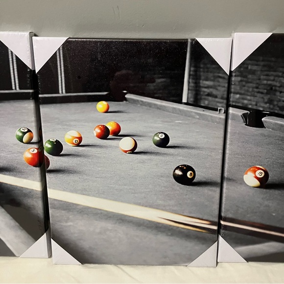 3 Piece Pool Table Canvas Art Set - Picture 3 of 4